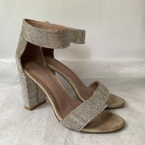 Jeffrey Campbell Lindsay Crystal  Jewel Embellished Sandal - Size 9 Ankle wrap